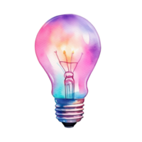 Watercolor Idea Light Bulb. Illustration AI Generative png