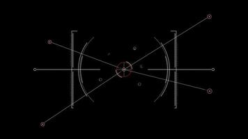 sci fi trogen hud mål med dator data skärm hög tech begrepp animering med alfa kanal. video