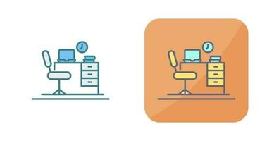 Office Desk Vector Icon