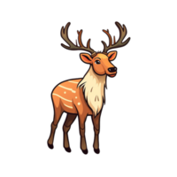 Cute Reindeer deer Rudolph isolated on transparent background, ai generated, digital illustration. png