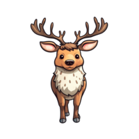 Cute Reindeer deer Rudolph isolated on transparent background, ai generated, digital illustration. png