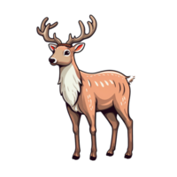 Cute Reindeer deer Rudolph isolated on transparent background, ai generated, digital illustration. png