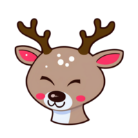 Cute Reindeer deer Rudolph isolated on transparent background, ai generated, digital illustration. png
