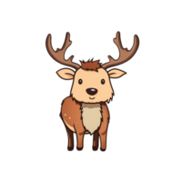 Cute Reindeer deer Rudolph isolated on transparent background, ai generated, digital illustration. png
