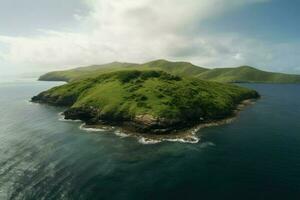 ai generado remoto y aislado isla con intacto naturaleza. foto