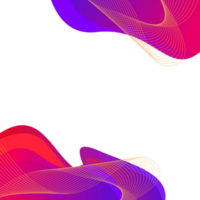 Abstract wavy gradient business corner border png