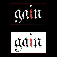 gain logo design in black and white vector