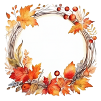 Aquarell Herbst Rahmen Hintergrund. Illustration ai generativ png