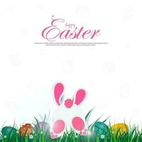 Vector illustration of Happy Easter template design for invitation, card, flyer, banner, poster.