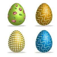 Set of color Easter eggs isolated on white background. vector