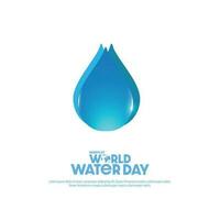 Concept of World Water Day. Save the Water - Can be used for logo, banner, poster etc. vector