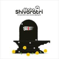 Illustration Of Happy Maha Shivratri Greeting Card Design. - Vector
