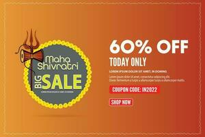 illustration of Happy Mahashivratri Big Sale offer banner, advertisement vector