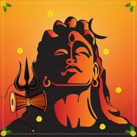 Illustration Of Lord Shiv Shankar silhouette background for Happy Maha Shivaratri vector