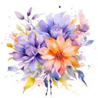 Watercolor floral background. Illustration AI Generative png