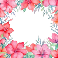 floral aquarelle Cadre. illustration ai génératif png