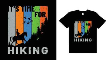 Hiking adventure wild nature look vintage t-shirt design vector. vector