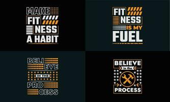 best typography t shirt design for gym, fitness inspiration and motivation vector