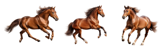 Brown horse isolated. Illustration AI Generative png