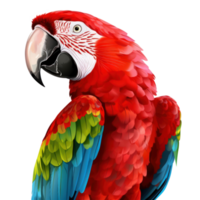 Red macaw isolated. Illustration AI Generative png