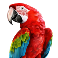 rojo guacamayo aislado. ilustración ai generativo png