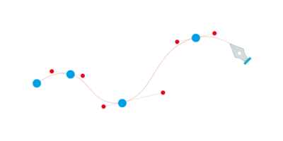 Bézier courbe avec stylo outil illustration png