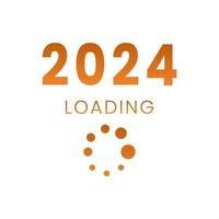 Loading bar for 2024 goal planning business concept, 2024 vector illustration for graphic design, flat style.