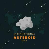 International asteroid day vector graphic. International asteroid day celebration. flat design. flyer design.flat illustration.