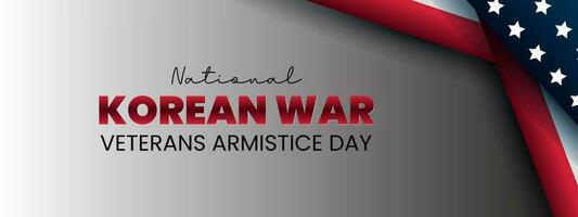 National Korean War Veterans Armistice Day on July 27 with US flag. Background vector Illustration.