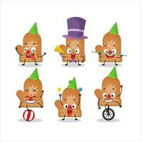 Cartoon character of gloves cookie with various circus shows vector