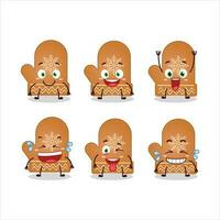 Cartoon character of gloves cookie with smile expression vector