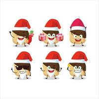 Santa Claus emoticons with chocolate slime cookies cartoon character vector