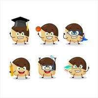 School student of chocolate slime cookies cartoon character with various expressions vector