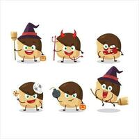 Halloween expression emoticons with cartoon character of chocolate slime cookies vector