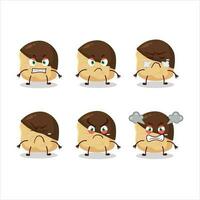 Chocolate slime cookies cartoon character with various angry expressions vector