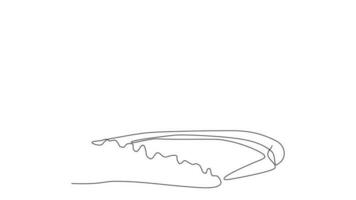 Animated self drawing of single continuous line draw for a  sea transport on the sea. Jetski in simple linear style. Sea transportation design concept animation. full length animation video