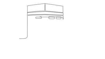 geanimeerd zelf tekening van single doorlopend lijn trek voor ceremonie van hadj dag. Islamitisch vakantie dat valt Aan de 10e dag van dhu al-hijjah van de maan- Islamitisch kalender ontwerp concept ontwerp concept. video