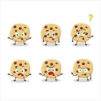 Cartoon character of chocolate chips with what expression vector