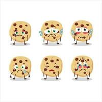 Chocolate chips cartoon character with sad expression vector