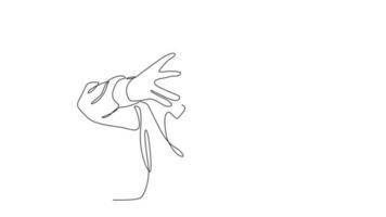 Animated self drawing of single continuous line draw for a Magician attraction. Magician concept illustration in simple linear style. Magician design concept animation. full length animation video