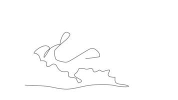 Animated self drawing of single continuous line draw for a  sea transport on the sea. Jetski in simple linear style. Sea transportation design concept animation. full length animation video