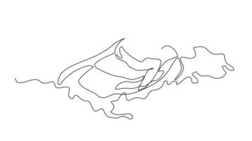 Animated self drawing of single continuous line draw for a  sea transport on the sea. Jetski in simple linear style. Sea transportation design concept animation. full length animation video