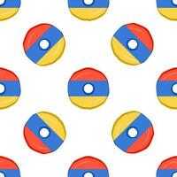 Pattern cookie with flag country Armenia in tasty biscuit vector