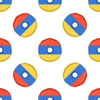 Pattern cookie with flag country Armenia in tasty biscuit vector