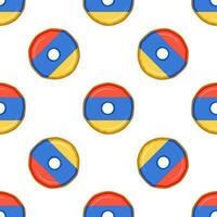 Pattern cookie with flag country Armenia in tasty biscuit vector