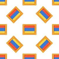 Pattern cookie with flag country Armenia in tasty biscuit vector