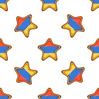 Pattern cookie with flag country Armenia in tasty biscuit vector