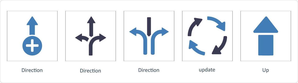 Arrows icons such as direction, way, path vector