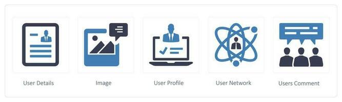 business icons such as User Details, image and User Profile vector