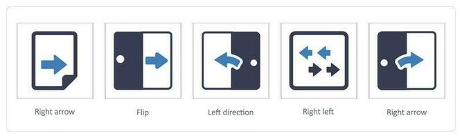 Arrows icons such as direction, way, path vector